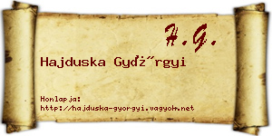 Hajduska Györgyi névjegykártya